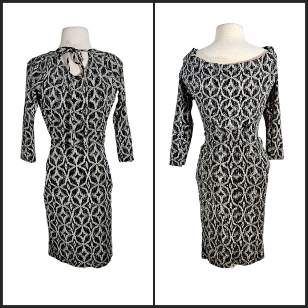 Quiz Clothing Diamond Pattern Sparkle Cocktail Bodycon Dress Like New